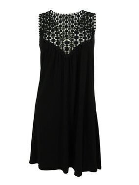 Kenneth Cole Reaction DRESS Black XL16 18 Crochet Swimsuit Cover Resort Cruise